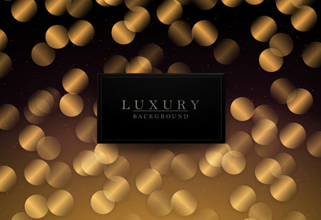 Graceful illustration with silhouettes of golden shiny balloonsのイラスト素材