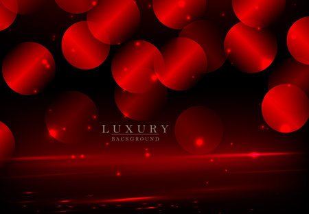 Large circles of red color with a bright sheen on a black backgroundのイラスト素材