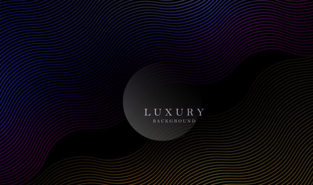 Dark illustration with multicolored wavy oblique pattern.のイラスト素材