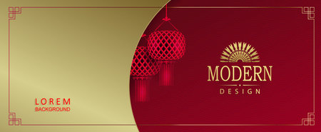 Gorgeous textured illustration, oval curtain with red skylightsのイラスト素材