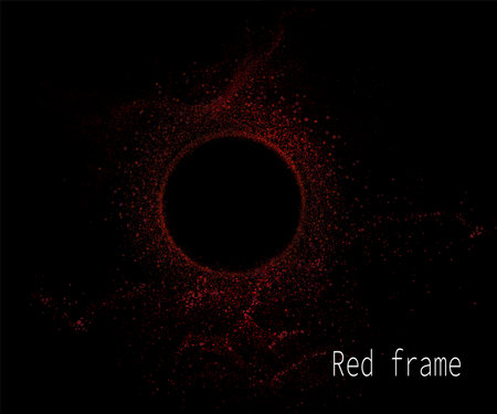 Round frame with red tinsel, isolated design element.のイラスト素材
