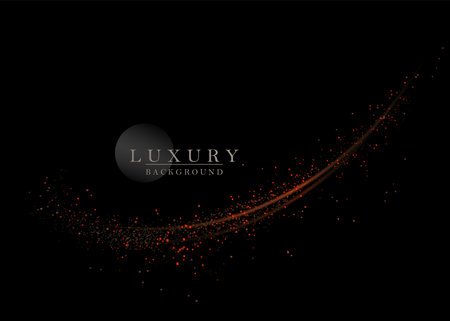 Isolated exquisite design component, red arc on black backgroundのイラスト素材
