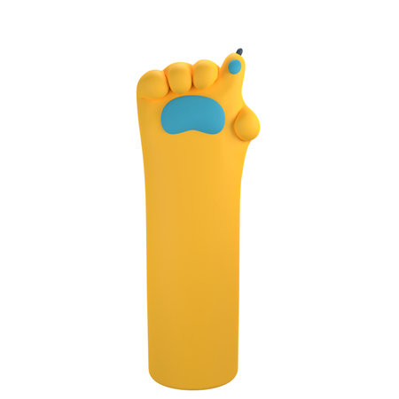 3D Render Pointing Finger Paw Hand Gestureの写真素材