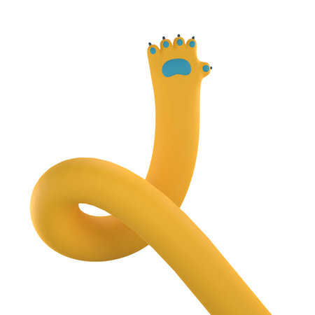3D Render Hello Paw Hand Gestureの写真素材