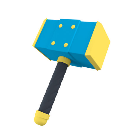 Hammer isolated on a white background. 3d rendering, 3d illustration.の写真素材