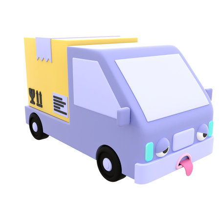 delivery van isolated on a white background. 3d rendering.の写真素材