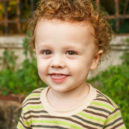 Portrait of happy childの写真素材