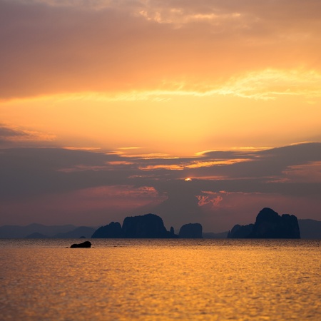 Colorful sunset over the sea  Nature composition の写真素材