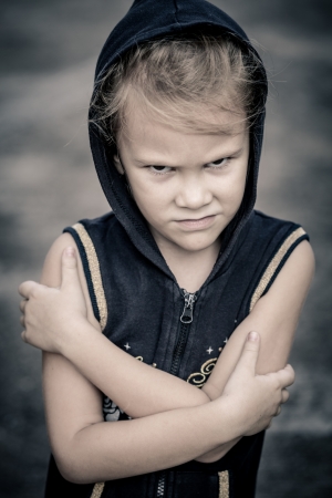 portrait of a sad girl の写真素材