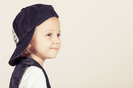 portrait of a little boy in studioの写真素材