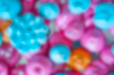 blurred top view background with colorful sweet dessert of french meringue recipeの写真素材