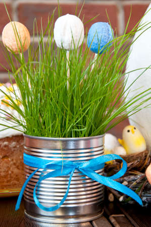 easter egg hunt. happy holiday decor for easter.の写真素材