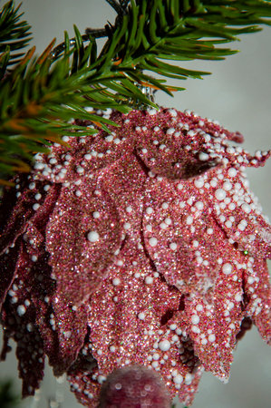 Christmas tree decoration. Merry Christmas. Happy New Year. Xmas holiday celebration. New Year eve. December holiday and home decoration. Decorated xmas tree at home.の写真素材