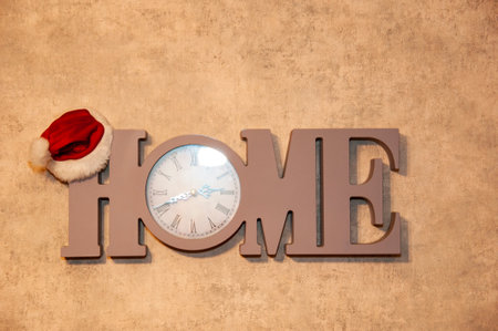 Countdown clock with Santa hat. Home clock. Christmas time. Holiday sale. Xmas shopping time....