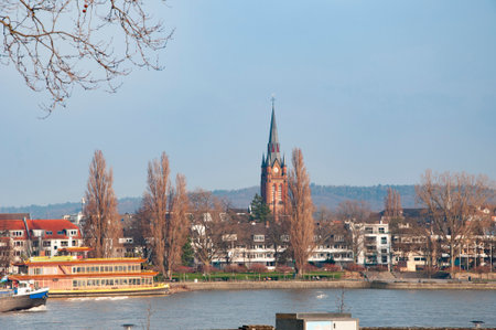 Bonn cityscape of German urban city. Architecture view of Bonn, Germany. Cityscape view with Rhine...
