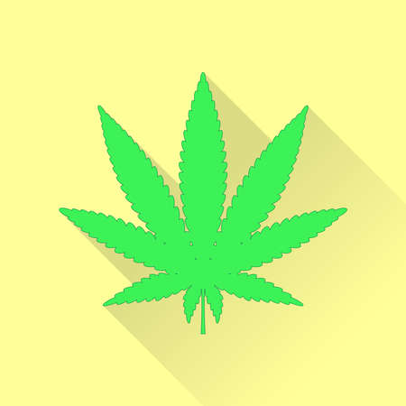 Simple cannabis icon in flat design. Vector illustration EPS10.のイラスト素材