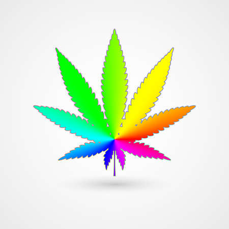 Isolated cannabis leaf in in iridescent color. Vector illustration EPS10.のイラスト素材