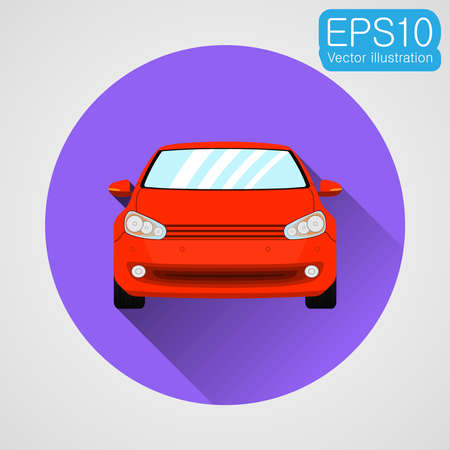 Passenger car full face icon. Vector eps10 illustration in flat designのイラスト素材