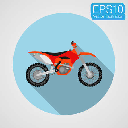 Motocross bike icon. Vector eps10 illustration in flat designのイラスト素材