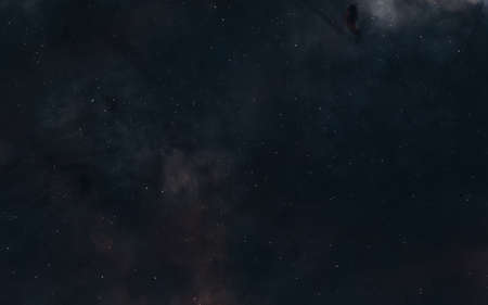 Space landscape. Nebulae, star clusters. Science fiction
