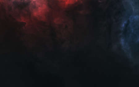 Cosmic landscape. Nebulae in red and blue light. Science fiction.の写真素材