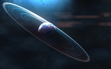 Lonely planet in deep space. Science fiction.の写真素材