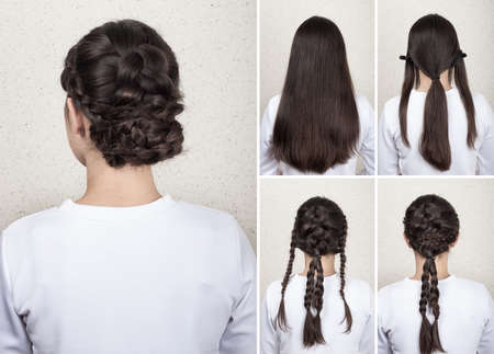 creative braided hairdo for long hair tutorial