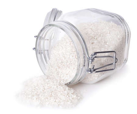 rice in glass containerの写真素材