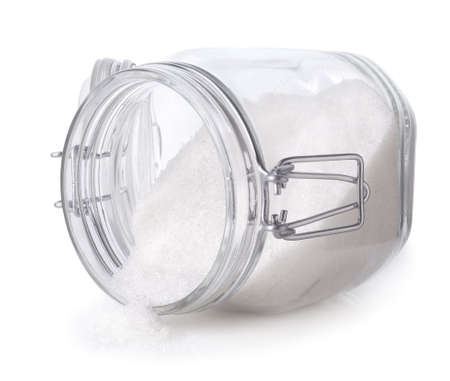 sugar in glass jarの写真素材