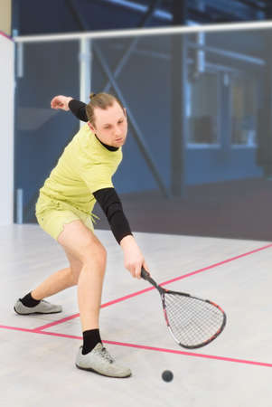 squash player in actionの写真素材