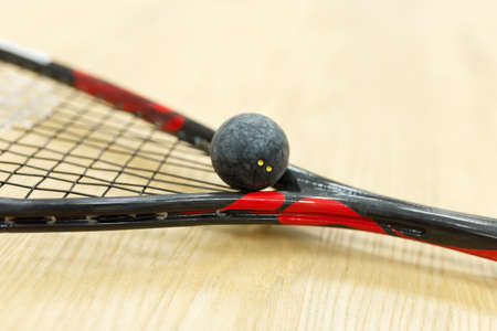 closeup of racquetball equipmentの写真素材