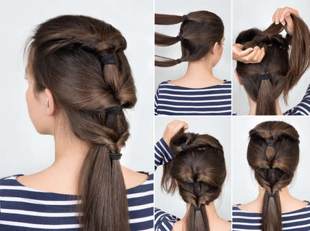 hairstyle twisted pony tail tutorial