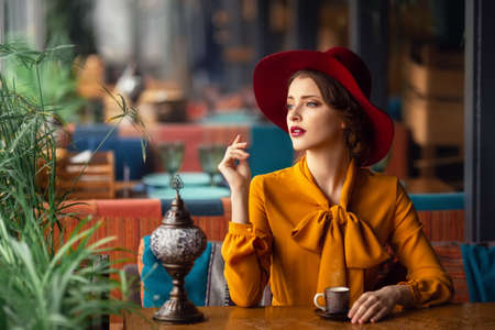 portrait of sensual young girlの写真素材