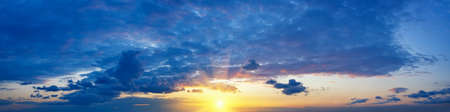 beautiful panorama sky with clouds at sunsetの写真素材
