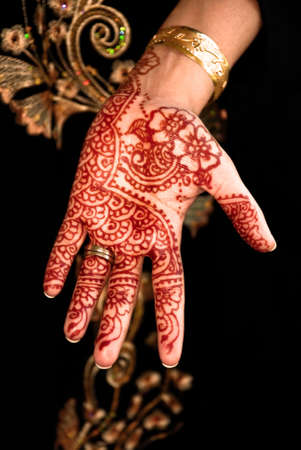 Beautiful Henna, Mehendi on the brides hand の写真素材