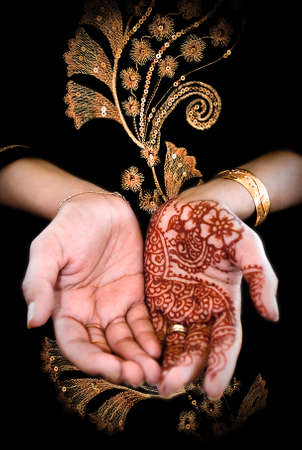 Mehendi, henna on bride s hand - Colorの写真素材