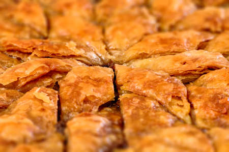 Homemade baklava - Turkish filo sweet pastry 02の写真素材