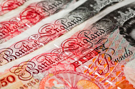 Fifty pounds sterling - UK Currency - Macroの写真素材