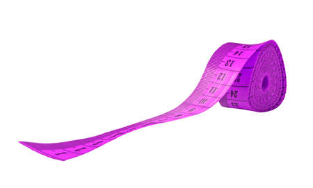 Pink measuring tape - clipping path  Isolated 