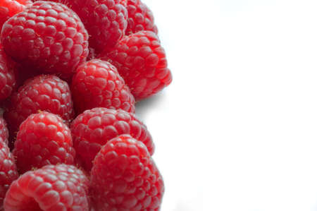 Raspberry - White Background with half side negative space