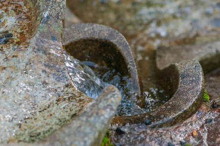 Stone Zen water cascade close up detailの写真素材
