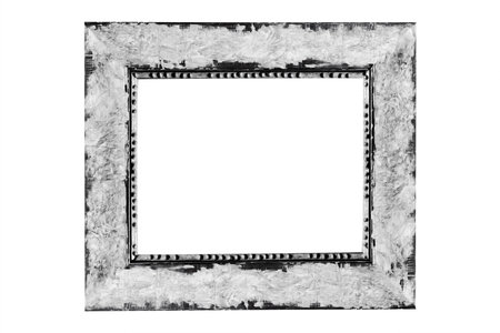 Rectangular grunge gray wooden photo frame border modern textured isolated