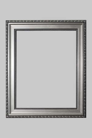 Modern picture frame on white background isolated grey color simple verticalの写真素材