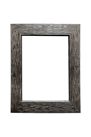 Modern picture frame on white background isolated grey color simple verticalの写真素材