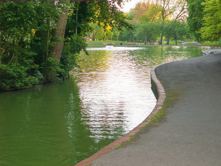 St. George's local park Bristol United Kingdom outdoors tranquil street pondの写真素材