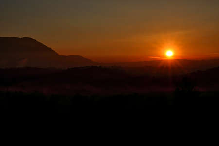 winter sunsetの写真素材