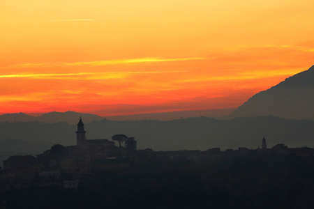 Winter sunset in southern Italyの写真素材