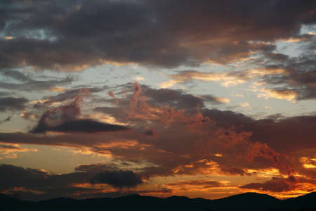 fiery sunsetの写真素材