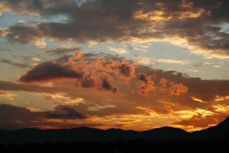 fiery sunsetの写真素材