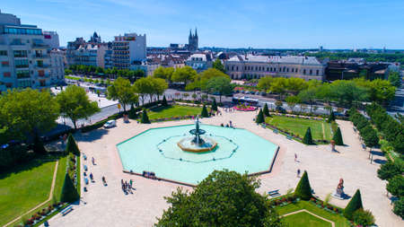 Aerial photography of The Mail public garden in Angersのeditorial素材
